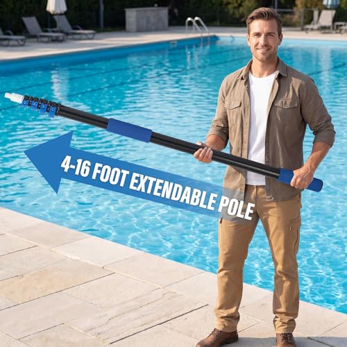 16FT Telescopic Pool Pole, Heavy Duty Aluminum for Above Ground & Inground by getlstub - Used condition - Image 2