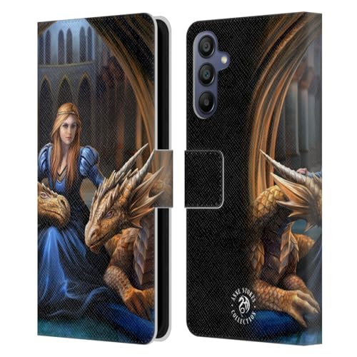 Funda Samsung Galaxy A15 de cuero tipo libro Anne Stokes Dragones