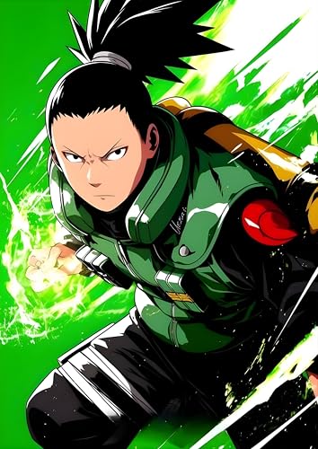 Image of NIJUKA Anime Printed Metal sheet Poster For Home And Room Decoration | For Anime Art Fans Boys And Girls (Shikmaru shadow controlar)