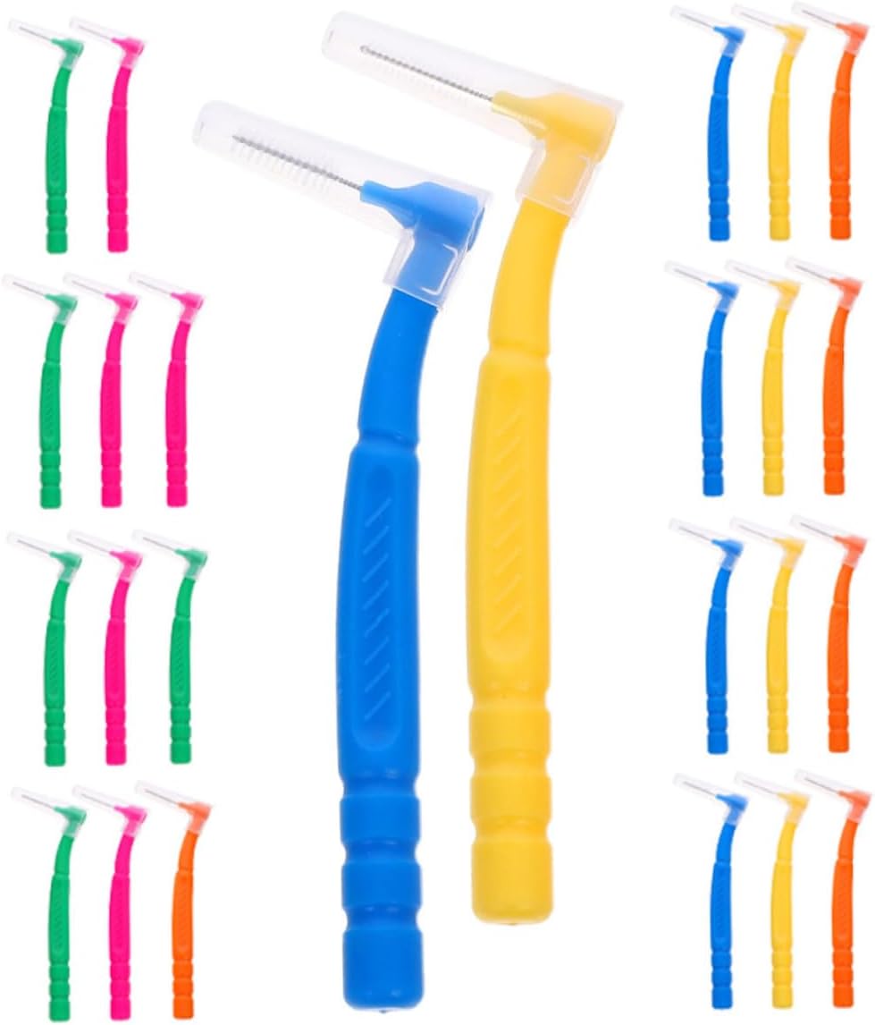 Beavorty 5sets 30pcs Interdental Brush Lightweight Manual Toothbrushes for Daily Oral Care Flossing for Gap Cleaning and Tooth Decay Prevention 30pcs*5