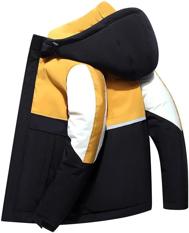Mens Contrasting Colors Puffer Jackets Fall Winter Loose Fit Casual Youth Outerwear