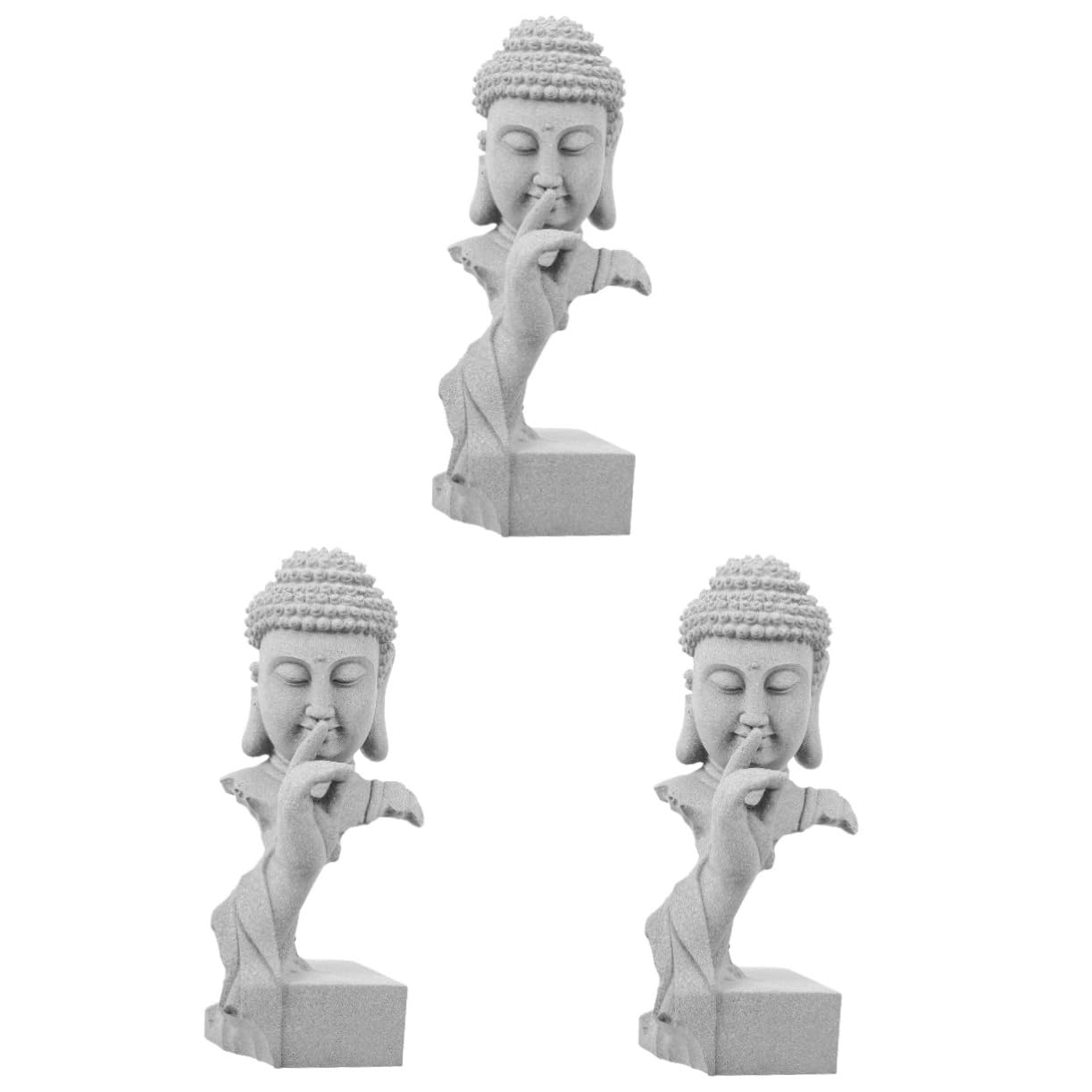 BESPORTBLE Aquarium Buddha Statue: 3Pcs Japanese Aquarium Decorations Fish Tank Buddah Figurine Sculpture Zen Sandstone Ornaments Underwater Landscape Decoration