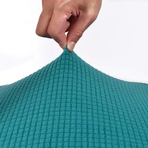 Deisy Dee Stretch Office Computer Chair Seat Covers, Removable Washable Anti-dust Desk Chair Seat Cushion Protectors C173 (Black Green)