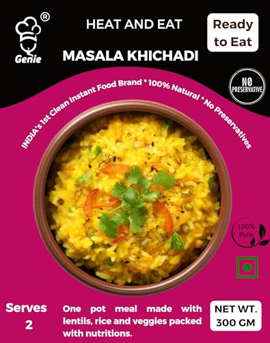 Genie food group Ready To Eat Masala Khichadi L(300Gm)L Medium Spicy L No Preservatives L Heat And Eat L 5 Minutes Recipe (B0BPLX54F6) Amazon Price History, Amazon Price Tracker
