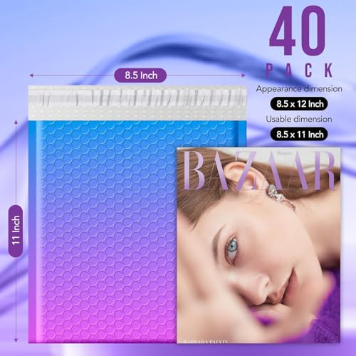 Image of Fuxury Bubble Mailers 8.5x12 inch 40 Pack Padded Envelopes Usable Size 8.5x11 inch