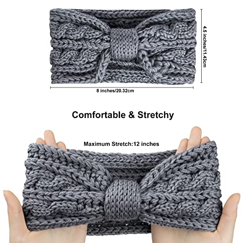 Chalier 4 Pack Winter Headbands For Women Knitted Ear Warmer Headband Crochet Bow Twist Head Wraps(01 Multicolor) #TOP2