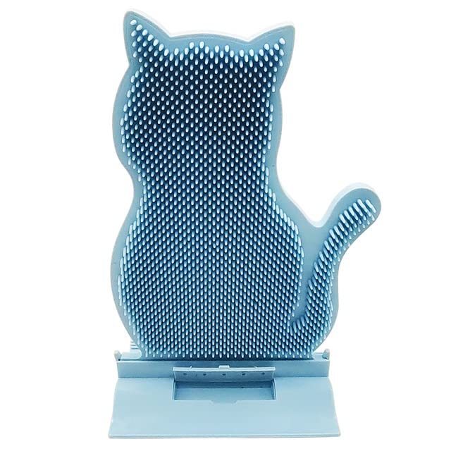 Pet Brush, Pet Brush Pet Cat Brush Massage Cat Comb With Catnip Soft Pet Brush For Cats Self Groomer Rubs The Face Tickling Comb Pets Grooming Tool Pet Brushes(Blue)