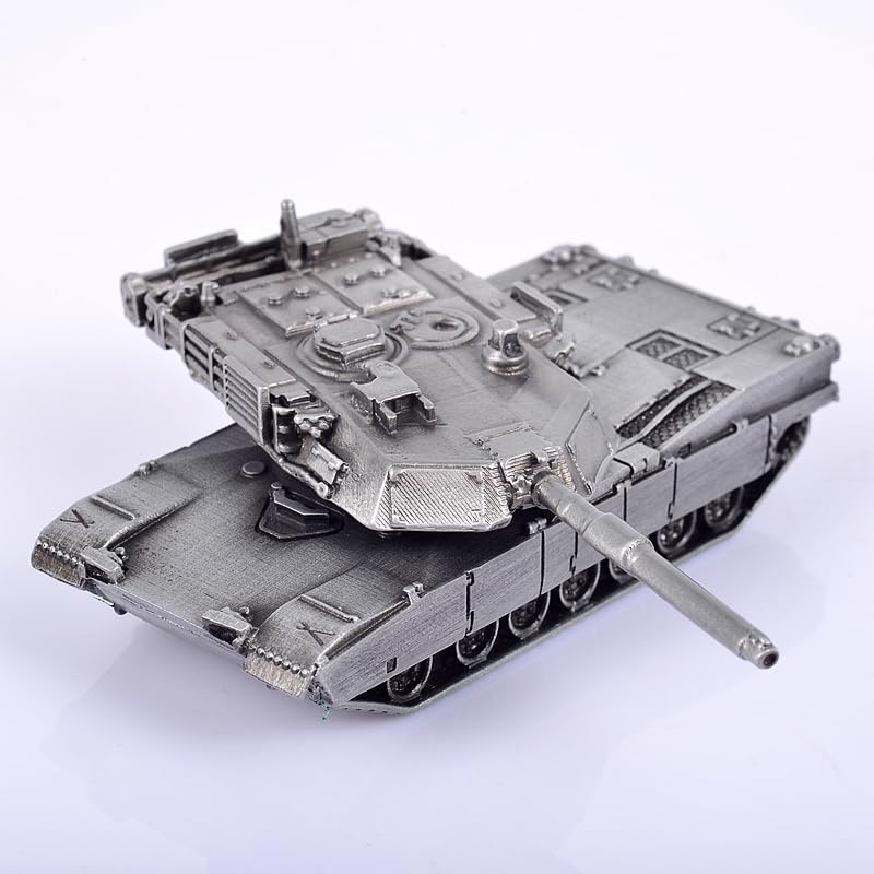 American M1A2 Abrams Main Battle Tank All-Metal Casting Model Military Model Toy (Silver)