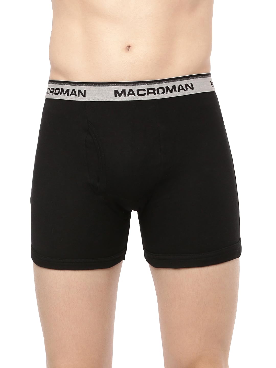 Macroman Valentino Classic Designer Trunks for Men, Premium Compact Cotton Rib Stretch Trunk Underwear with Anti-Microbial Finish, Black, S, Pack of 1-image-42