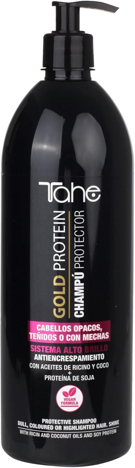 Tahe Gold Protein Color-Protective Shampoo met ricinus- en kokosoliën en soja-eiwit, 1000 ml