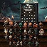 Halloween Advent Calendar 2025-31 Nights of Fright with Collectible Horror Figurines, Spooky Decor & Hanging Charms | Countdown Calendar Gift Box for Kids Adults Teens