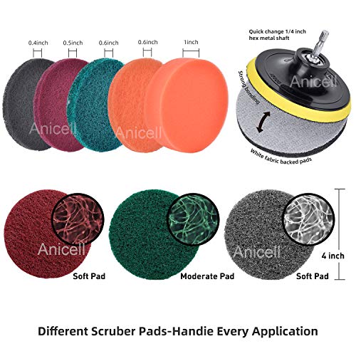 24 Pieces Drill Brush Attachment Set,Power Scrubber Cleaning Kit with Extended Long Attachment,Electric Scrubber for Shower,Grout,Bathroom, Tile, Tub,Car Wheels,Kitchen Surface, Floor