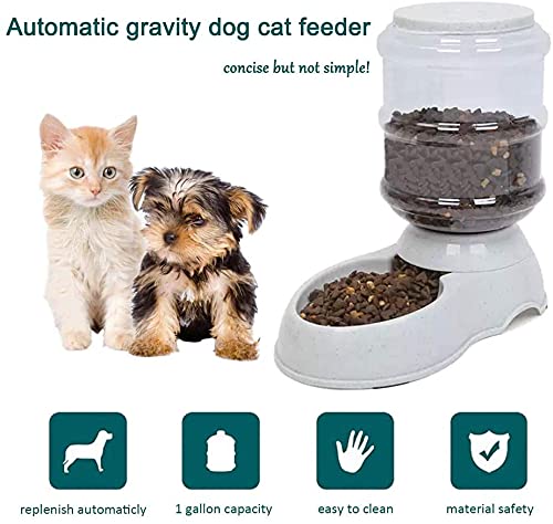 SKOFRI Automatic Dog Feeders, Dog Feeder Dispenser for Large Dogs, 3.8 L Gravity Automatic Dog Cat Feeder Station, Dry Food Storage Container Bowl for Adult Dogs Food Dispenser 4