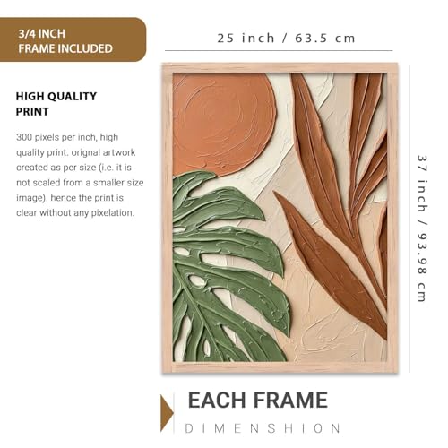 Image of kotart Aesthetic Botanical Art Home Decoration Painting | Boho Paintings With Frame For Living Room Bed Room Hotel Wall Decor Digital Reprint (19x25 inch)