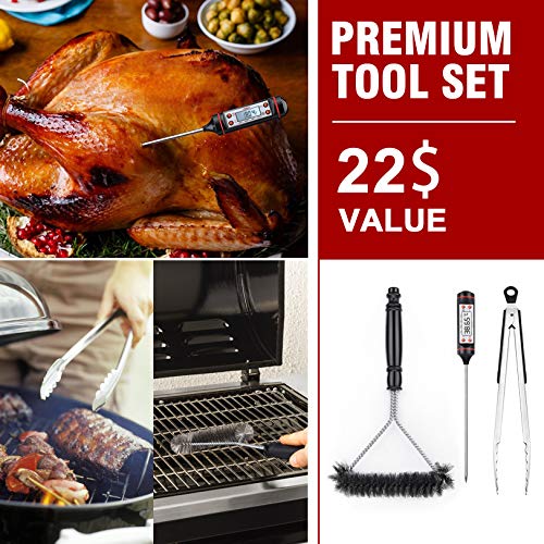 Kingkong Gas Grill Cover 7553 | 7107 Cover For Weber Genesis E And S Series Gas Grills Includes Grill Brush, Tongs And Thermometer #TOP5