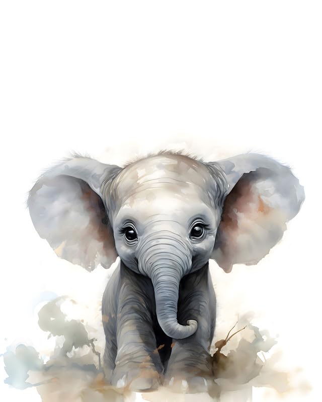 Impression sur toile éléphant A.S. Création DD132976 blanc et vert 40x50 cm - 5