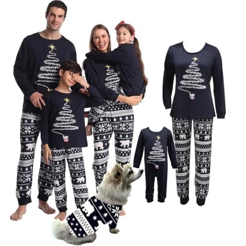 BIRW 2026 Women Size S Christmas tree fireworks red top,Bear red and white striped pants Family...