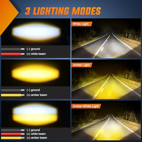 Image of Nilight Motorcycle Driving Lights 1.7 inch White Amber Spot Beam Fog Light LED Pods IP67 Waterproof Auxiliary Offroad Lighting for Motorbike Dirt Bike e-Bike Scooter Snowmobile ATV UTV SUV Truck