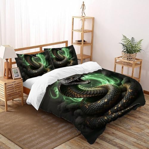 Housse de couette Python Bleu 200x200 pour une chambre de fille évasion