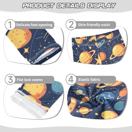 Astronauts Constellations Planets Kids Baby Girls Basic Leggings Stretchy Full Length Yoga Pants Gym3