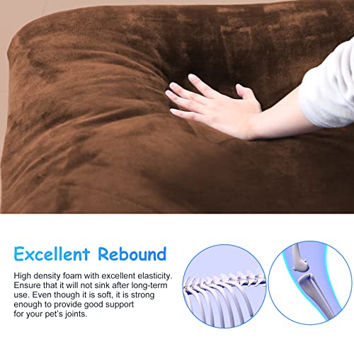 Magic Dog Super Soft Extra Large Dog Bed, 47 Inches Jumbo Orthopedic Foam Pet Beds With Anti Slip Bottom, Dog Sleeping Mattress With Removable And Washable Cover, Dark Brown Xl #TOP1