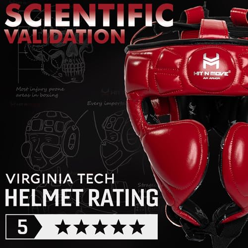 Image of HIT N MOVE Air Armor Precision Boxing Headgear - Lightweight & Protective Headgear for Men and Women in MMA, Kickboxing, Muay Thai, Training & Sparring and Combat