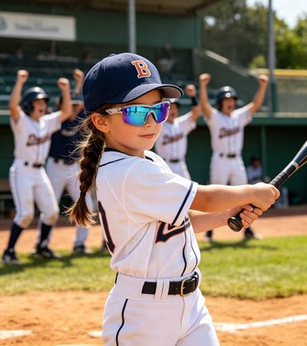 Image of FEISEDY Kids Polarized Sports Sunglasses, TR90 UV400 Baseball Cycling