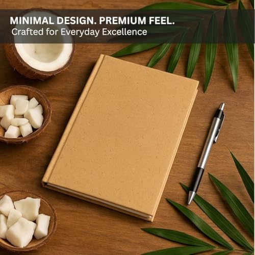 Image of Hardcover Notebook A5 | Premium Textured Diary for Writing, Office & Gifting | Coconut Husk Paper Cover | 160 Pages Ruled Journal
