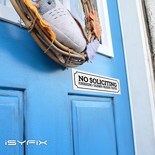 Autocollant No Soliciting iSYFIX haut de gamme en vinyle laminé résistant - 4