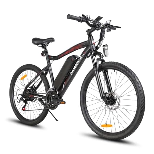 SAMEBIKE Bicicleta electrica, 2025 Bici Eléctrica, Bicicleta de montaña Adulto,Bicicleta montaña de, e Bike MTB batería 36V13Ah, Shiman0 21 velocidades (SY26, Black)