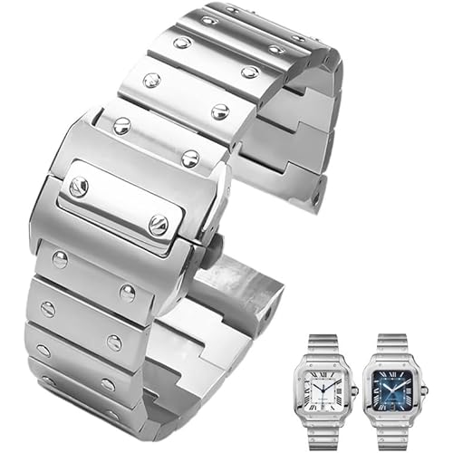 Stainless Steel Watch Strap For Cartier Santos 100 Series WSSA0009 Men's Watchband