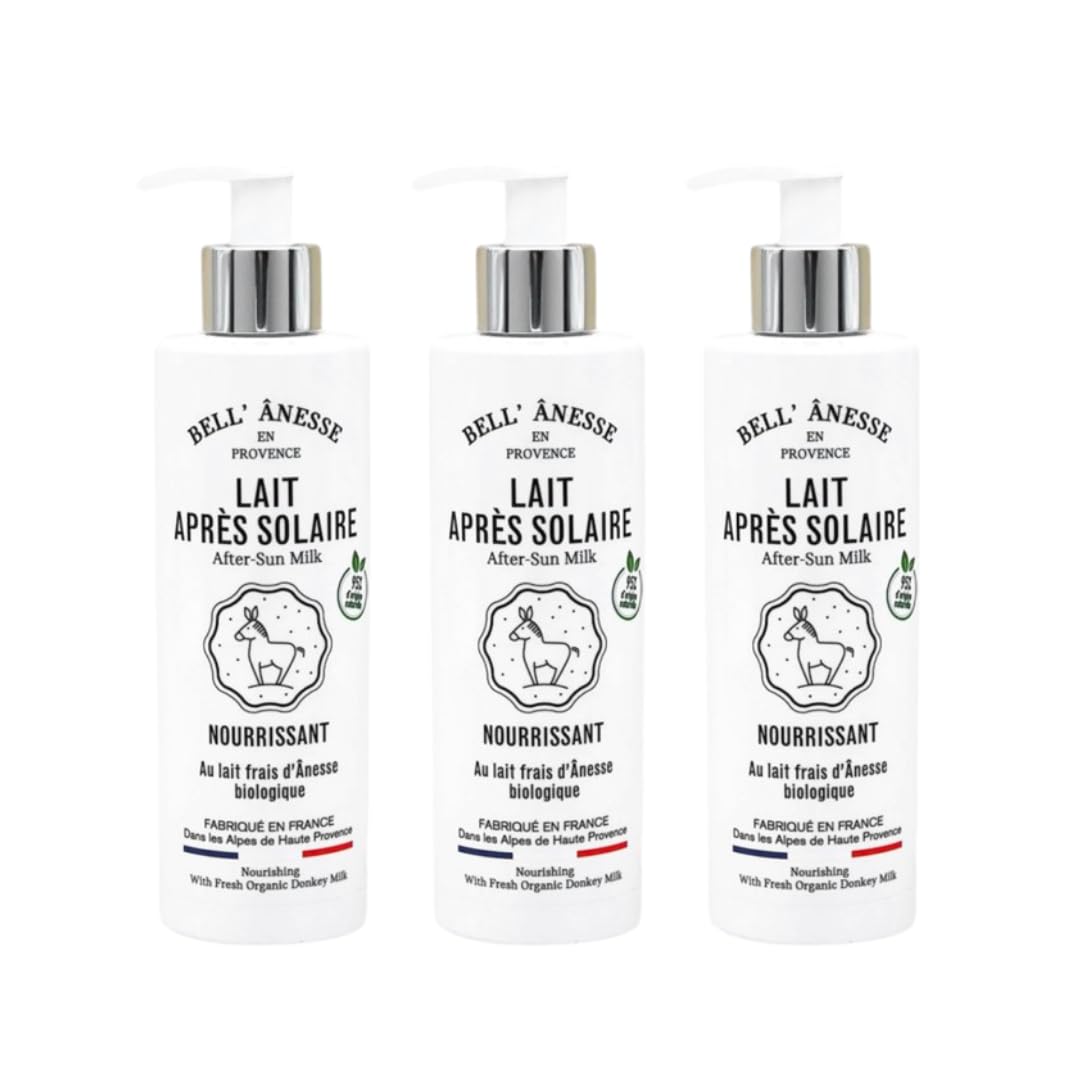 Bell Ânesse Provence Lait Après-Soleil au Lait d’Ânesse Bio – Soin Apaisant & Hydratant – Peaux Sensibles – Lot de 3 – Made in France