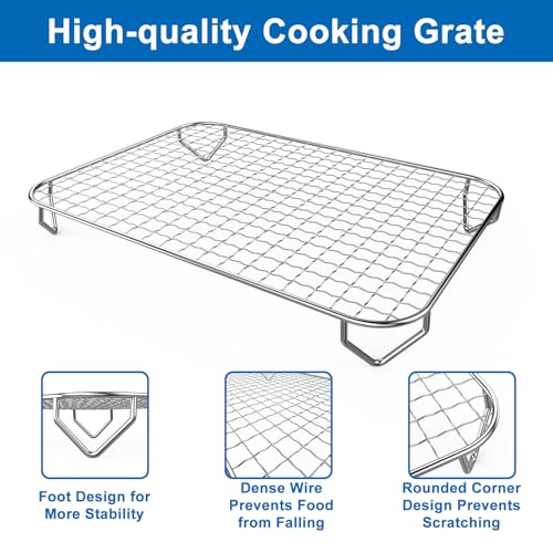 Grill Rack for Ninja Woodfire OG701 OG751 Outdoor Grill and Smoker Accessories, Non-Stick Roasting Stand and 100PCS Pre-Cut Aluminum Foil Sheets for Ninja Woodfire OG700 Series Cooking Grate - Thumbnail 3