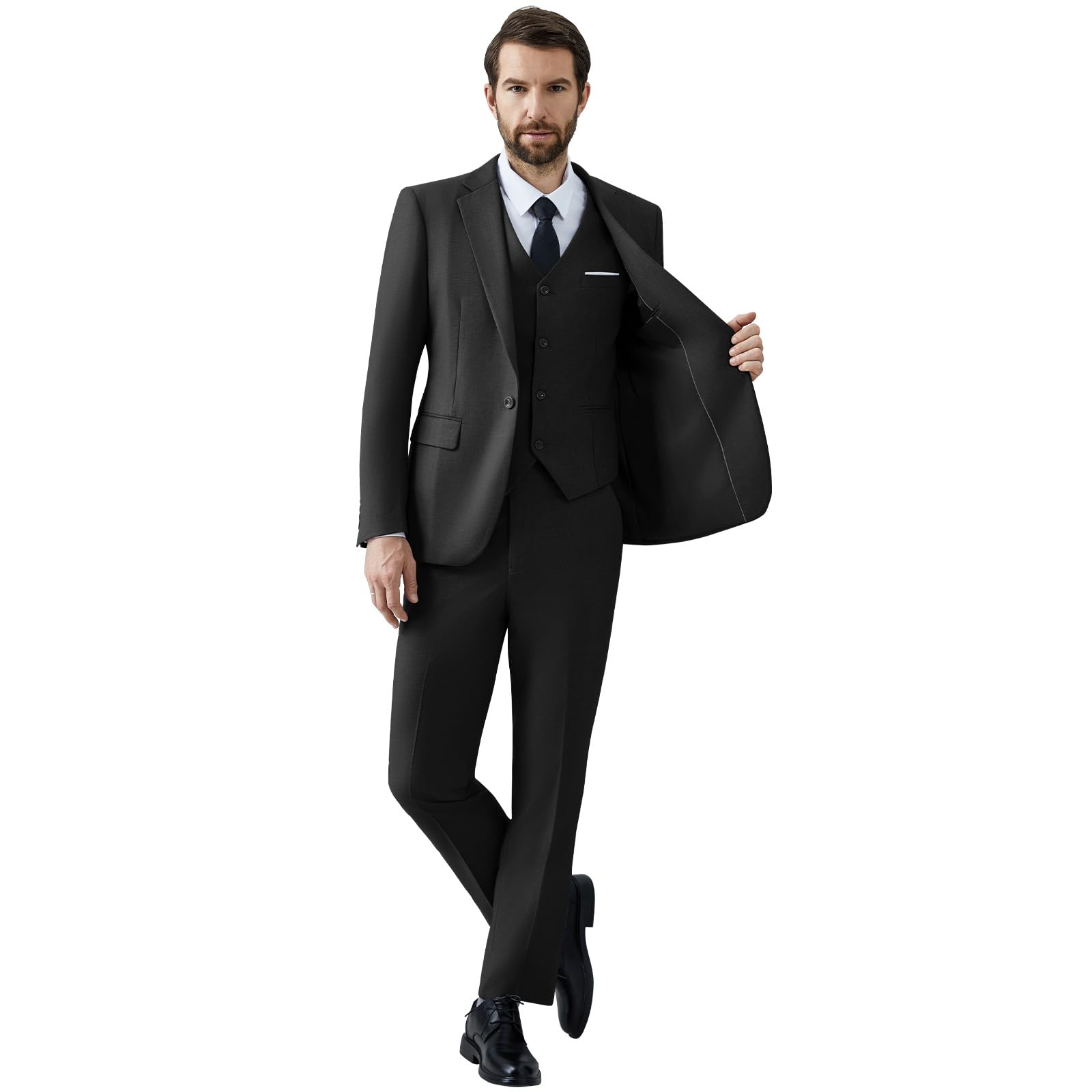 Trajes para Hombre de 3 Piezas Slim Fit Elegantes Negocio Boda Traje Blazer Chalecos Pantalones