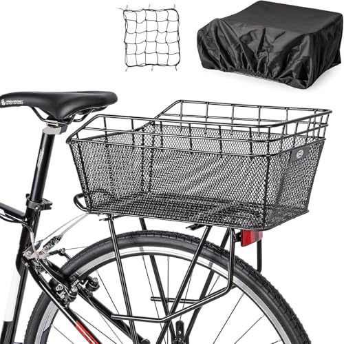 CXWXC Fahrradkorb Hinten mit Ladungsnetz und Eine Dicke Futterung fur Fahrrad, Dicke Futterung Tasche für Fahrrad, Elektrofahrrad (CX-HT-193-EU)