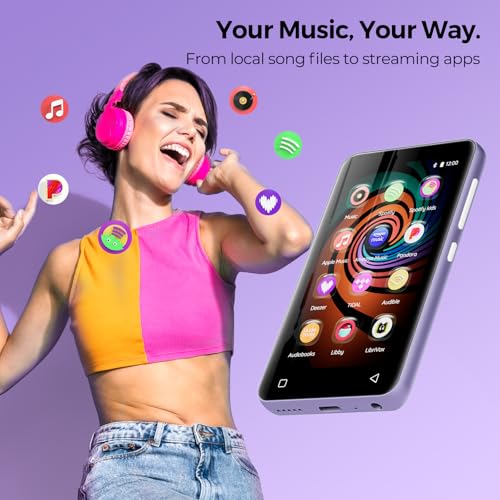 Image of 160GB MP3 Player with Bluetooth and WiFi, innioasis Music Player with Spotify,Pandora,Amazon Music,4 inch Touch Screen Android MP4 MP3 Player for Kids with Libby,Audible,Spotify Kids (Purple)