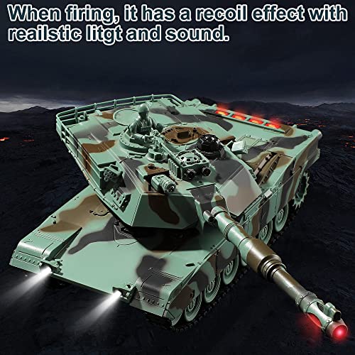 Bvrorere Rc Tank, Remote Control Us M1A2 Abrams Army Tank Toy With Camo Body, 1:28 Scale 9 Channels Rc Military Vehicles For Boys Kids, Include Toy Soldiers, Best Age 6 7 8 9 10 #TOP4