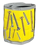 BYKES Magnetic Wristband for Holding Screws, Nails & Tools | Strong Magnetic Extra Large Tool | Portable DIY Magnetic Wristband | Wide Surface Magnet | Heavyduty Tool Gift for Handyman | Yellow/Gray