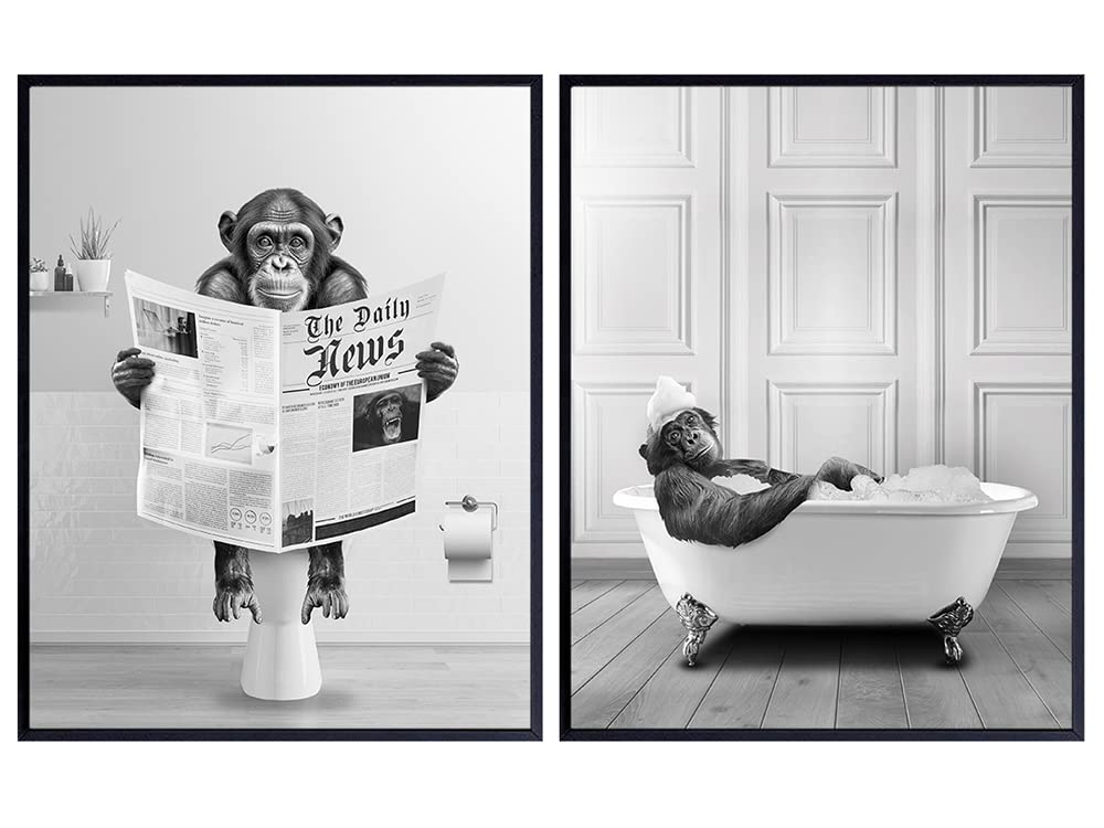 Amazon.com: Funny Bathroom Wall Art for Men - Cute Gray Bathroom ...