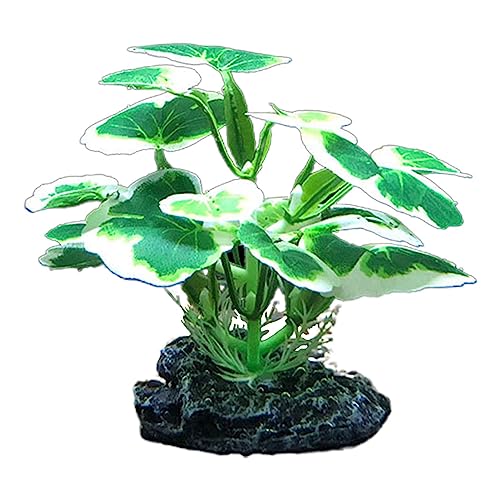 Ximan Decoraciones de Acuario - Decoración artificial para peces, Decoraciones Tanque Verde Simulación Hoja Cerámica Decoración Agua Adornos de Acuario