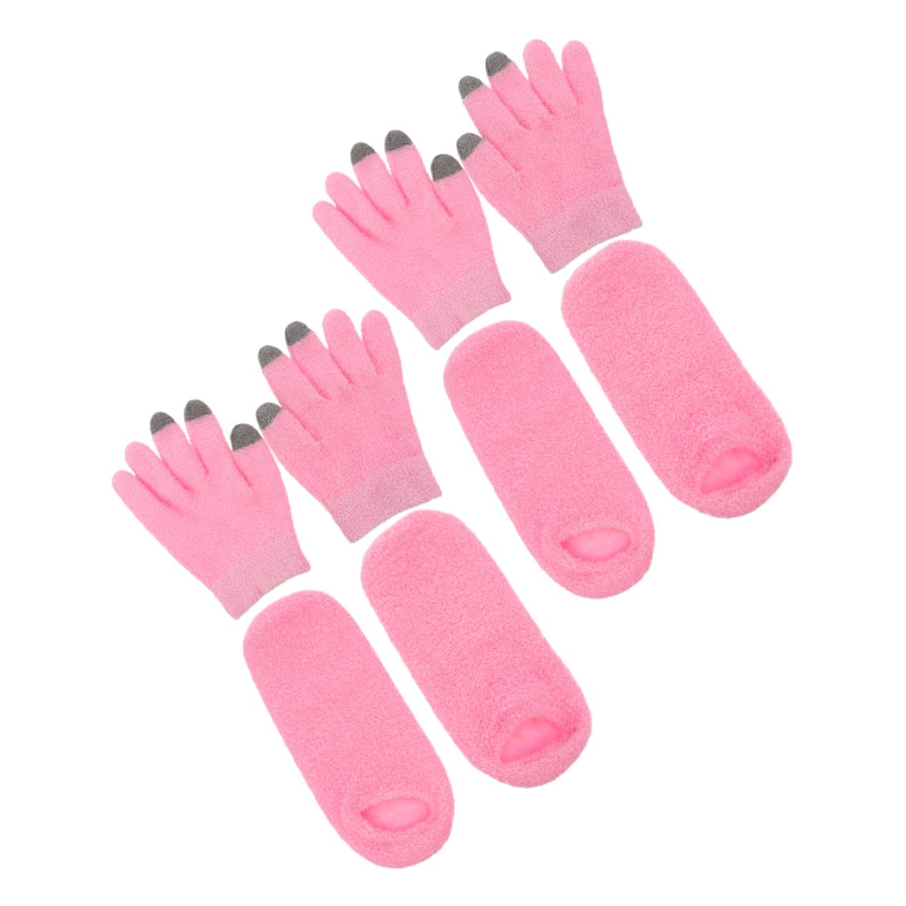 Abaodam 2 Paare Featherlight Feuchtigkeitshandschuhe und Socken Set für Damen Pflegend Strapazierfähig Atmungsaktiv Sanfte Pflege für Hände und Füße für Nacht Anwendung