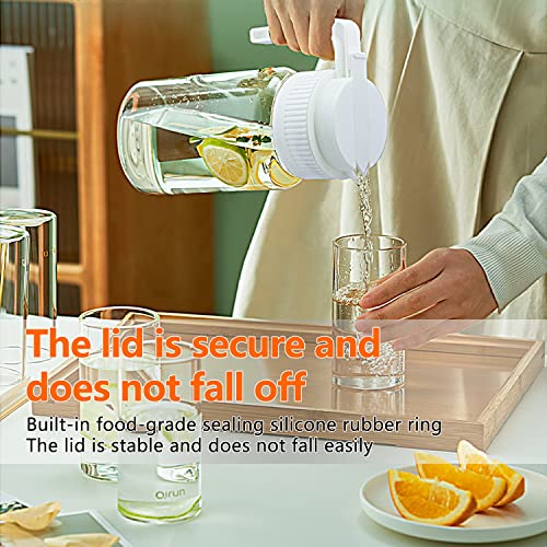 2 Pack Wide Mouth Mason Jar Flip Cap Lid With Handle, Innovative Sliding Lid & Easy Pour Spout Wide Mouth Mason Jar Pour Spout Lids With Handle, Airtight & Leak-Proof Seal Spout Mason Jar Pitcher #TOP5