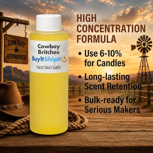 Image of Cowboy Britches Fragrance from Our Leather Collection - Perfect for Adding Aroma to Freshies, Candles, and Diffusers - 8 Ounces