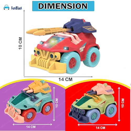 Image of FunBlast Military Armoured Vehicle Toys, Electric Missile Launcher Tank Toy with 360 Degree Rotating Universal Wheel, Flashing Lights & Sound Toys Vehicles for 3+ Year Old Kids, Boys (Random Color)