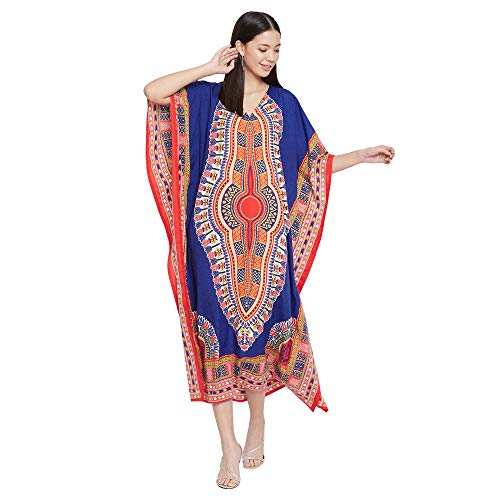 Image of Oussum Women Kaftan Plus Size Polyester Summer Lightweight Caftan Swimsuit Cover Ups Maxi African Mumu Lounge House Dress