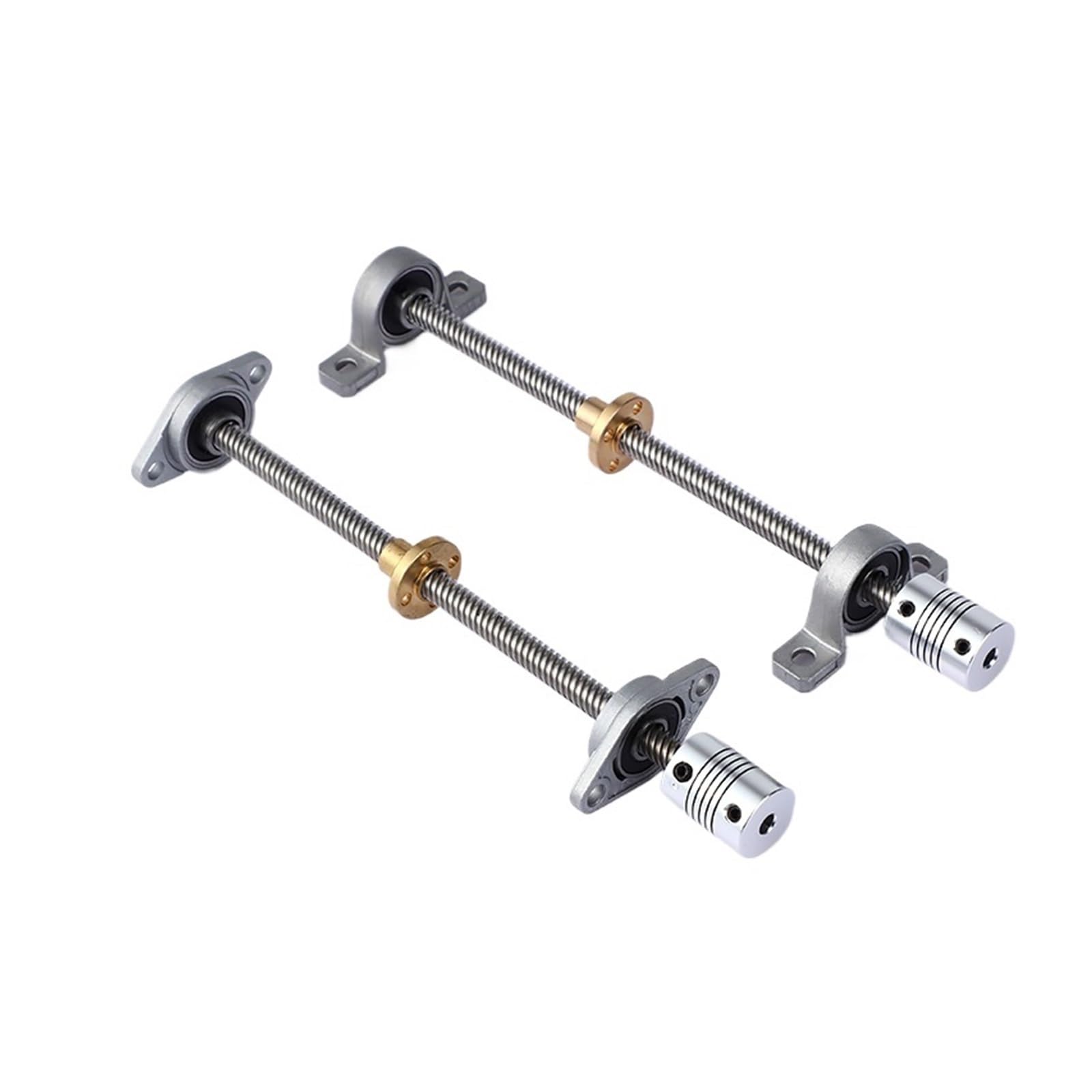 Husillo de bolas, husillo de bolas de guía lineal 1 juego de husillo CNC T8 100 mm a 600, 8, tuerca cobre y latón, soporte cojinete KP08 acoplamiento flexible(350mm)