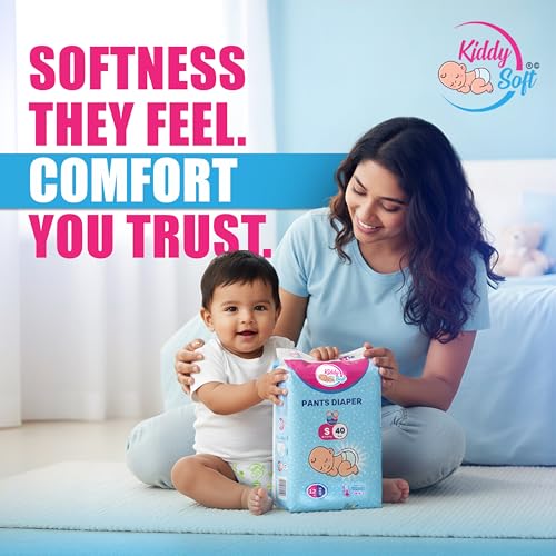 Image of KiddySoft Baby Diaper Pants with 5 Layer All Night Leakage Protection & Quick Absorbency (S - 40, Pack of 1)