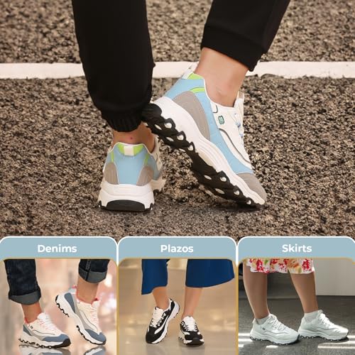 Image of YOHO Women's Chonks Sporty Comfortable Chunky Sneakers | Lightweight & Breathable | Everyday Shoes for Woman /Girls