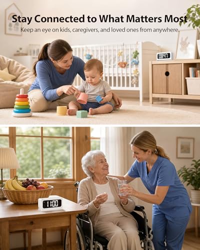 Image of 2K Clock Camera, 5G&2.4G WiFi Indoor Security Camera, Color Night Vision, Motion Detection with Alerts & Siren, 5200mAh Battery, Micro SD /Cloud Storage, Night Light