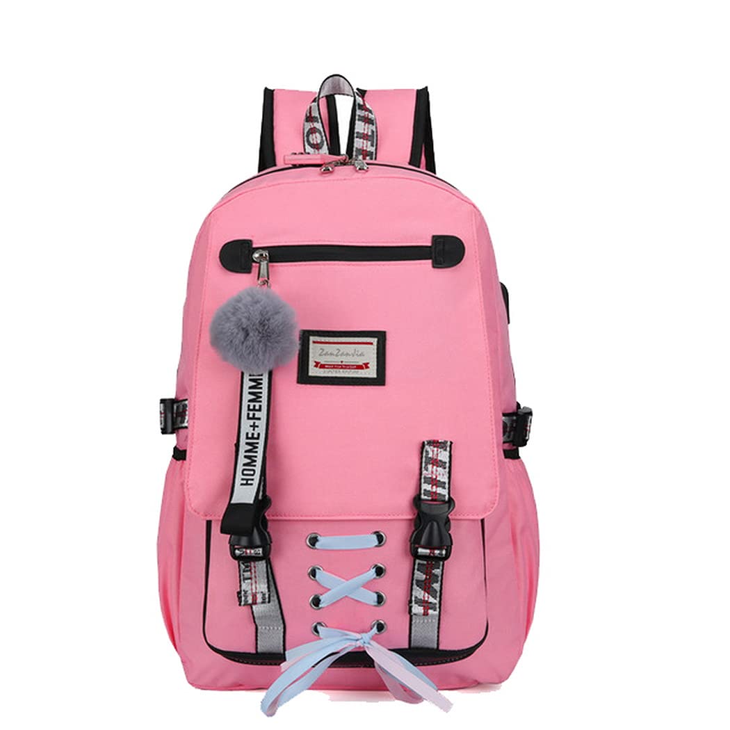 Yinitoo Girls Backpack Teens Schoolbag for Women 20-35L College Girls Bookbag USB Charging and HeadsetPort Laptop Backpack Student Daypack